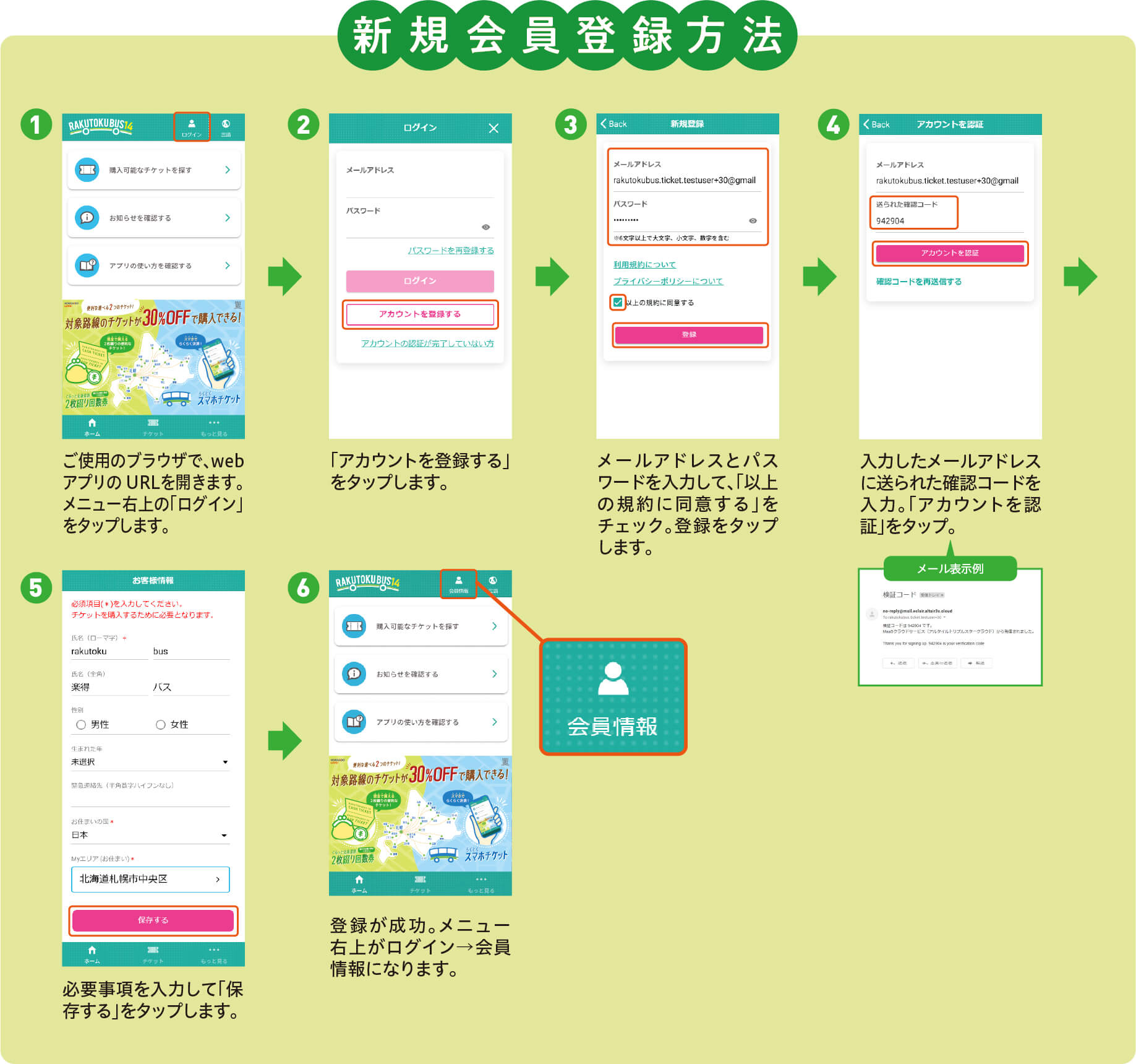 新規会員登録方法