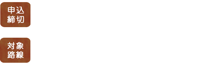 期間中、対象高速バス路線1乗車ごとにチャンス！総勢60名様にプレゼント！